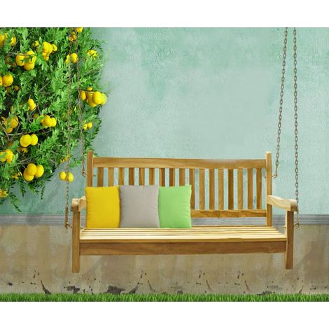Hollywoodschaukel Gartenschaukel Teak-Holz 120 cm SUSANA (1/5)