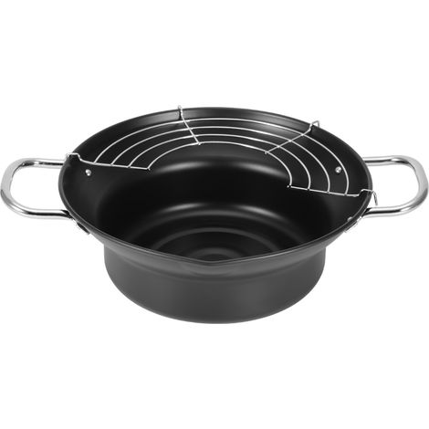 Mini friteuse à tempura, cocotte en fonte, poêle à frire profonde avec égouttoir à huile (1/5)