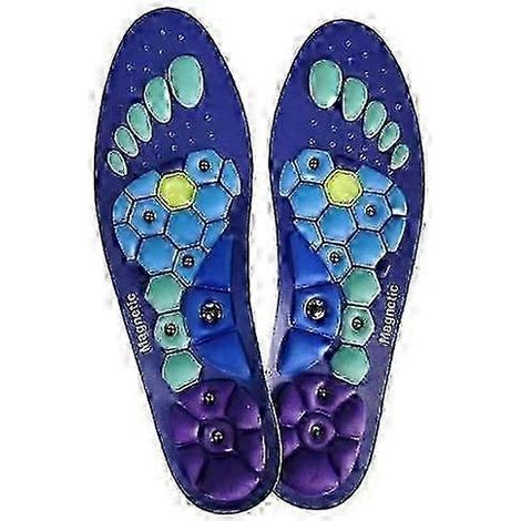 1 Paar magnetische Akupressur-Einlegesohlen, Unisex, Fußgewölbeunterstützung, fördert die Durchblutung, lindert Müdigkeit, orthopädisch-M