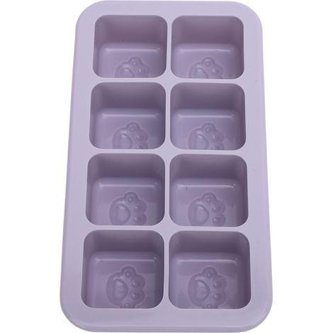 Moule à glaçons en silicone motif patte de chat, démoulage facile, multifonctionnel, violet. Idéal pour la pâtisserie, la gelée et autres préparations. (1/5)