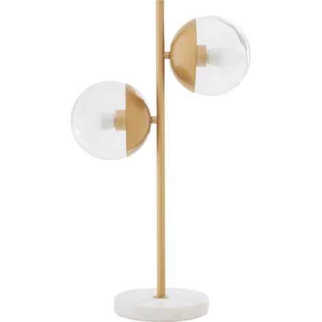 Interiors by Premier Handcrafted Two Light Gold Finish Table Lamp, Minimalist Design Bedside Lamp, Versatile Lamp On A Table (1/5)