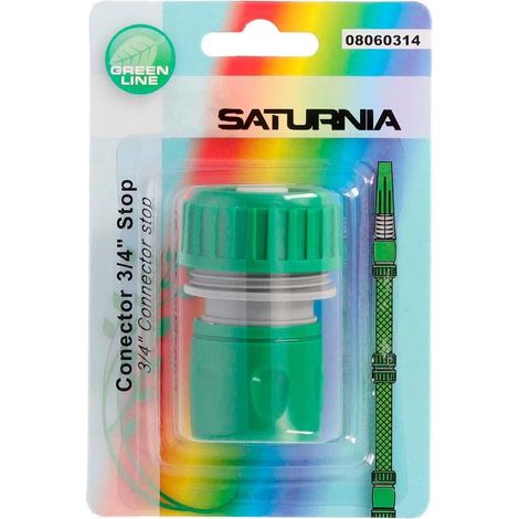 Saturnia 8060314 Conector Manguera Plastico 3/4 Con Stop Blister (1/2)