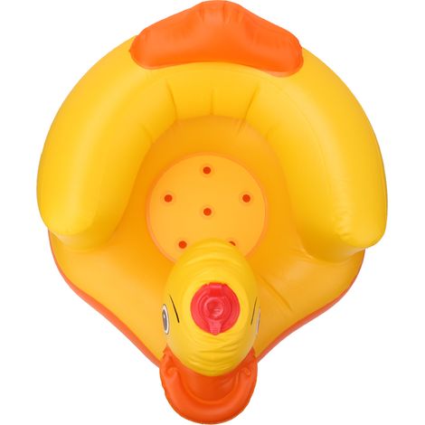 Fauteuil gonflable bébé Canard Jaune, canapé, tabouret de bain bébé, dossier de sécurité, capacité de charge 60 kg, fond ovale (1/5)