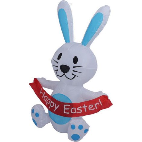 Lapin Gonflable - 120 cm - Polyester 210T - IP44 - LED - Pour Jardin Extérieur - 1 Pièce (1/5)