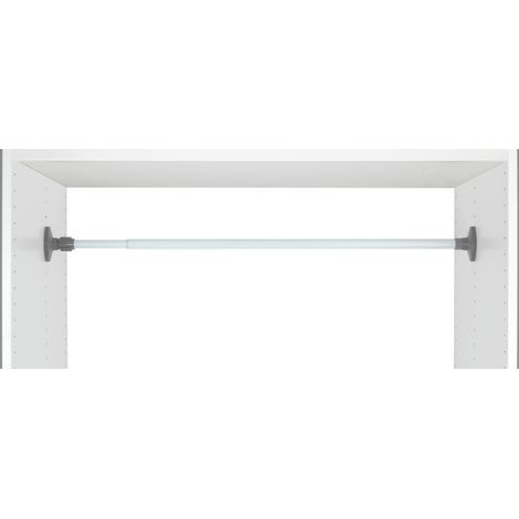WENKO Teleskop-Klemmstange Herkules 80-145 cm, Klemmregal, Wei , pulverbeschichtetes Metall wei , Kunststoff (ABS) hellgrau, Polyvinylchlorid hellgrau