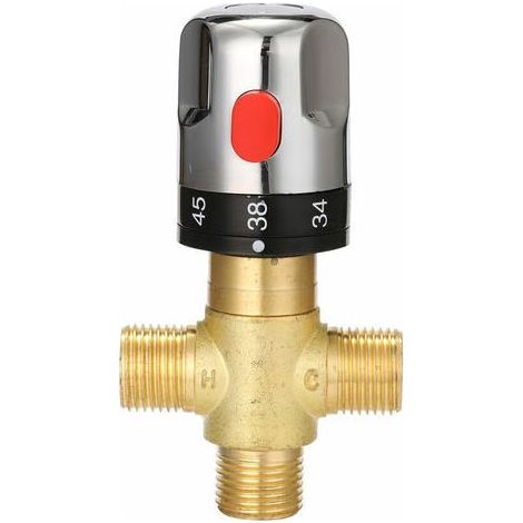 Vanne Thermostatique - Laiton Massif - Pour Douche Murale - Plage Température 20°C à 50°C - Pression 0,05 à 1 Mpa - 1 Pièce (1/5)