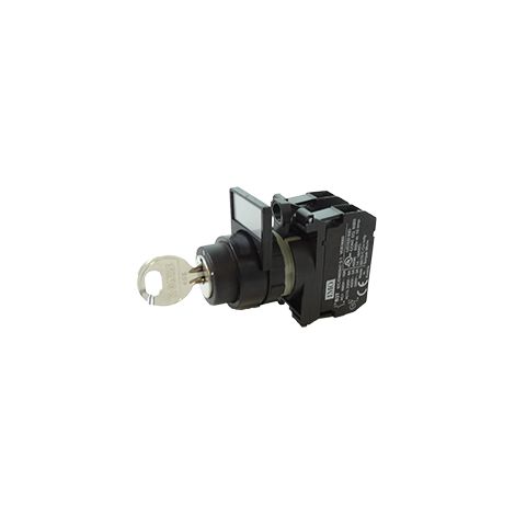 Bouton à clé compo 3 pos maintenu 60° + 2NO sortie clé 3 pos BPCK3P2NO102