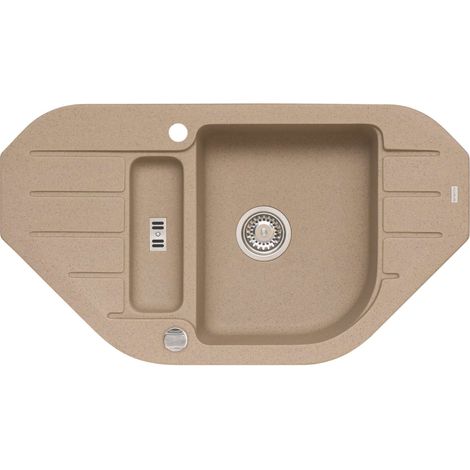 Alveus Niagara - Lavello in granito 90x50 cm, con comando dello scarico, beige 1090939
