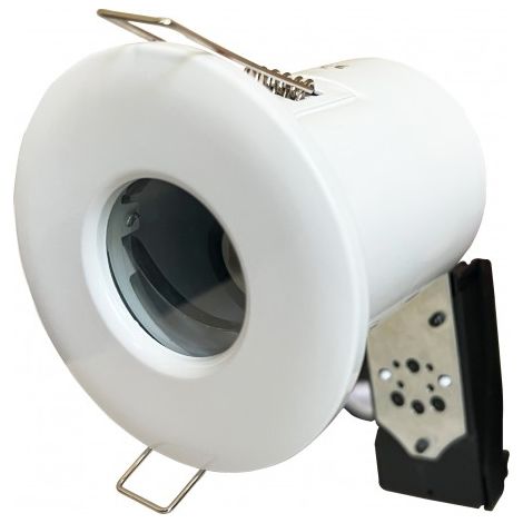 Europalamp – Support spot encastrable blanc IP65 – Douille GU10 – Joint d'étanchéité – Compatible avec ampoules jusqu'à 7W (1/5)