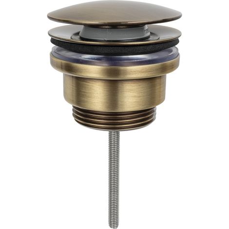 Bonde de lavabo 5/4", clic-clac, gros bouchon, bronze (1/2)