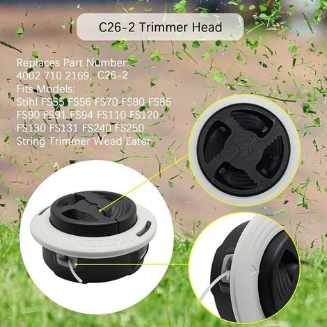 Tête de débroussailleuse Stihl Autocut C26-2 – Conception double ligne – Fil nylon 2.4 mm – Compatible FS 55/56/70/94/91/111/131/240 (1/5)