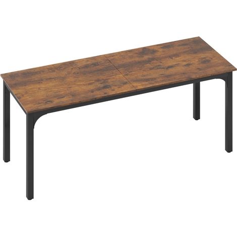 CHICFURN Bureau informatique rustique 200 cm avec grand plateau pour plusieurs écrans, table de travail industrielle, cadre noir, panneau de particules mélaminé, charge 60 kg (1/5)