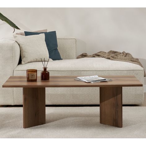 Rechteckiger Couchtisch Walnuss Melamin Sabin 119x60 cm