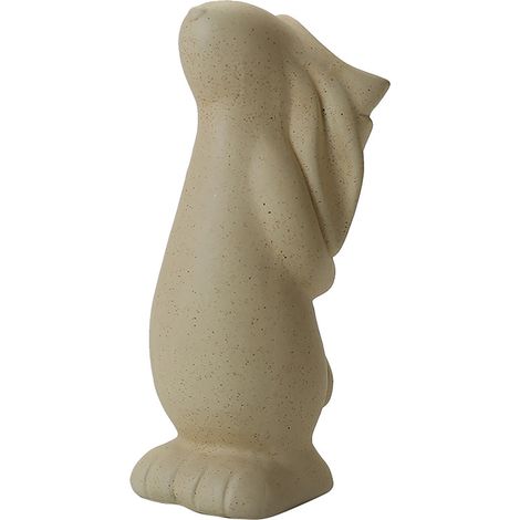 Vase décoratif en céramique blanche style nordique avec figurine lapin beige idéal pour fleurs séchées entrée bureau (1/5)