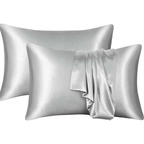 Lot de 2 taies d'oreiller - microfibre brossée douce et facile d'entretien - infroissable et résistante aux couleurs - 51 x 76 cm - Gris foncé (1/5)
