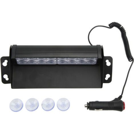 Gyrophare LED - Rouge et Bleu - 8 LED - IP67 - 12 V DC - Pour Pare-Brise et Tableau de Bord - 1 Pièce (1/5)