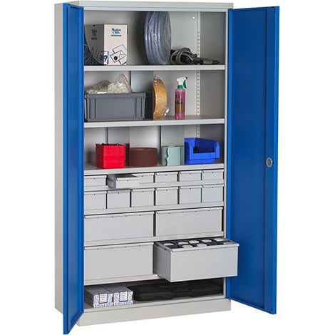 Armadio da officina - 17 cassetti e 6 ripiani - RAL 5015 - W030090030-GCBI