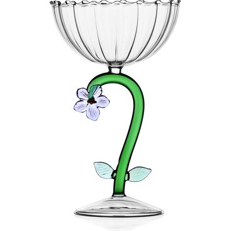 Coupe Champagne Fleur Lilas Collection Botanica 28 cl Verre borosilicate Fait à la main