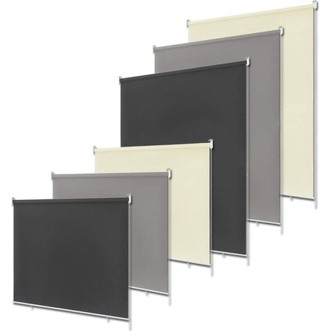 Store Enrouleur Occultant Isolant Thermique avec Revêtement sans Perçage Avec Protection UV - 140 x 240 cm Anthracite NAIZY