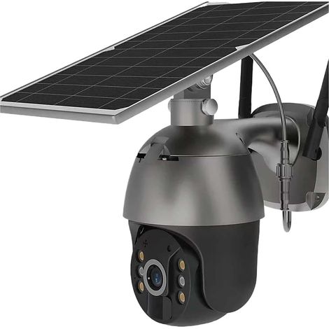 Caméra de sécurité à Domicile Caméra IP Solaire 2K 4MP, Puissance 8W, Batterie Rechargeable, Surveillance vidéo sans Fil, PTZ, Alarme, Vision Nocturne Couleur(2MP 4G No by) (1/5)