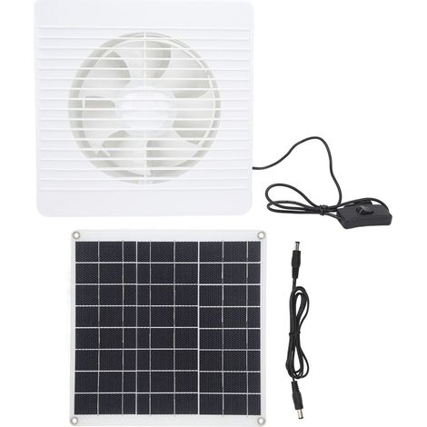 SJLERST Ventilateur alimenté par panneau solaire pour maintenir la Circulation de l'air, 6 pales, 15W, ventilateur d'extraction pour poulaillers et serres, 8 pouces (1/5)