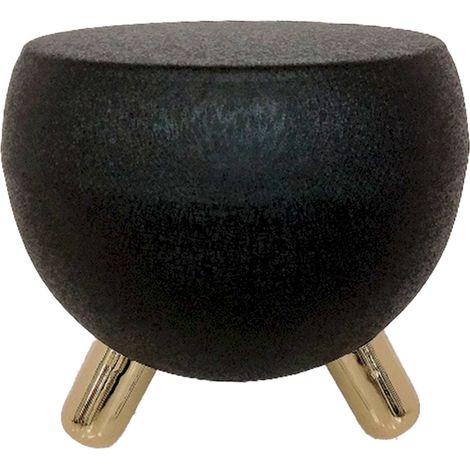 Table d'appoint chic noir et doré pour salon élégant - Noir mat avec finitions dorées