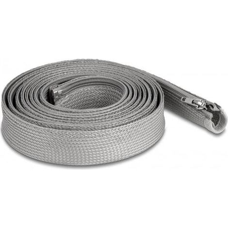 Delock manga trenzada con cremallera resistente al calor 3 m x 30 mm gris (1/2)
