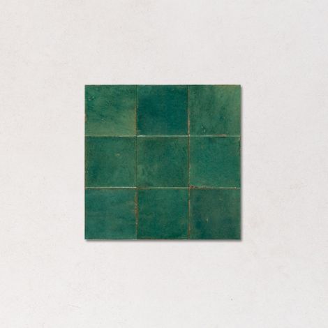 Carrelage Effet Zellige Vert Émeraude NEW LUME 10x10 cm Green (1/5)