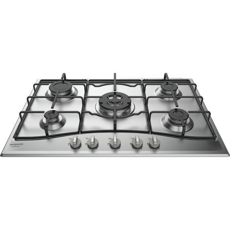 Hotpoint Ariston – Plaque de cuisson intégrée 75 cm gaz 5 foyers – Acier inoxydable – Commande rotative devant – Puissance 9250 W (1/5)
