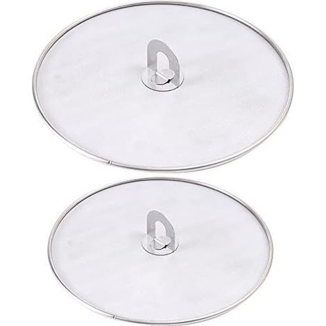 Grease Splatter Screen 2 PCS Splatter Cover, Stainless Steel Splatter Screen Protector, Grille Splatter Cover Prevents Grease