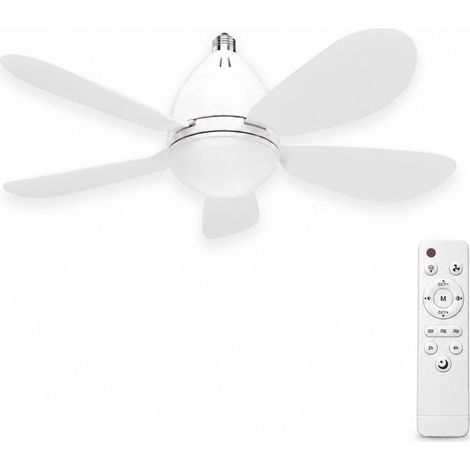 Ampoule Ventilateur LED E27 11W CCT avec Télécommande Ø42cm - SI (1/2)