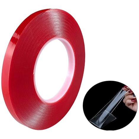 10M X 10MM Transparent Montage Adhésif Ruban, Double Face Acrylique Mousse Ruban, pour Verre, Métal, Plastique (Épaisseur 1mm) (1/5)