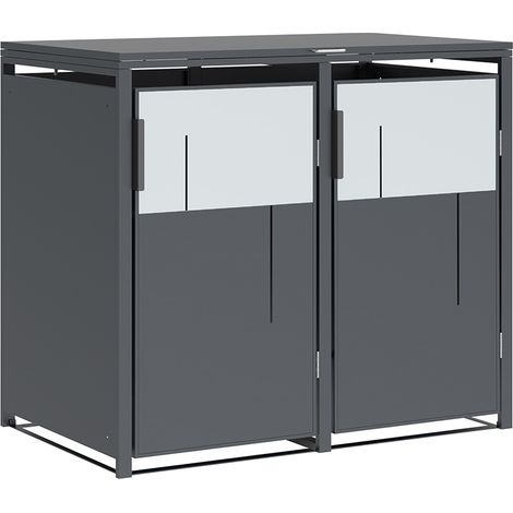 Westmann Tonus 2 Metall Mülltonnenbox 2er 2x240 L Anthrazit (1/5)