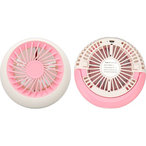Ventilateur de bureau USB multifonction à 3 vitesses, silencieux et puissant, petit format, rose, idéal pour la chambre, le bureau, les voyages et la maison. (1/5)