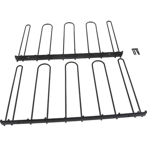 Porta stivali da parete in metallo nero, 2 pezzi, robusti supporti portanti che consentono di risparmiare spazio per 4 paia di stivali sopra il ginocchio. (1/4)