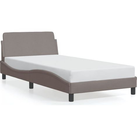 Lit simple,Lit adulte,Cadre de lit Dover taupe 100x200 cm tissu CFW2599542 (1/5)
