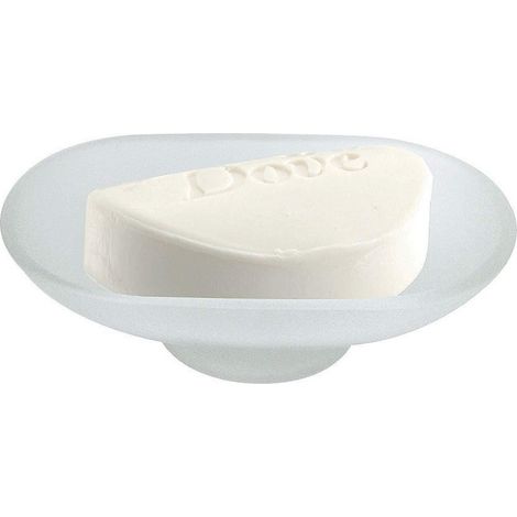 Soucoupe De Remplacement Porte-savon Ovale En Verre Satiné 13cm Accessoires De Salle De Bain