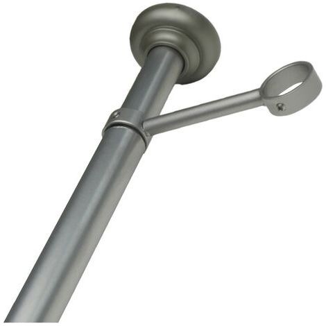 Tringle à rideau télescopique 2m à 3m sans perçage – Nickel satiné – Support pour barres de 20mm – Installation facile entre sol et plafond (1/5)
