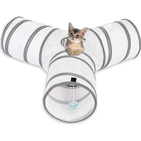 Jeu de chat tunnel pour chat, jeu de tube pliable tunnel à 3 voies, convient aux chats, lapins, chiens, animaux de compagnie (1/5)
