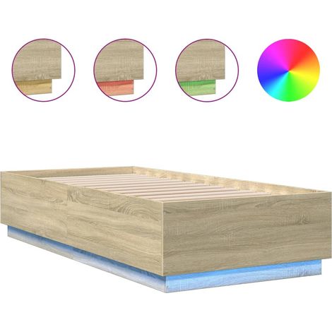 Maison Exclusive - Estructura cama con luces LED madera roble Son (1/5)