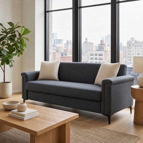 2-Sitzer-Sofa mit Taschenfederkern 172 cm Dunkelgrau OKMYHOME (1/5)