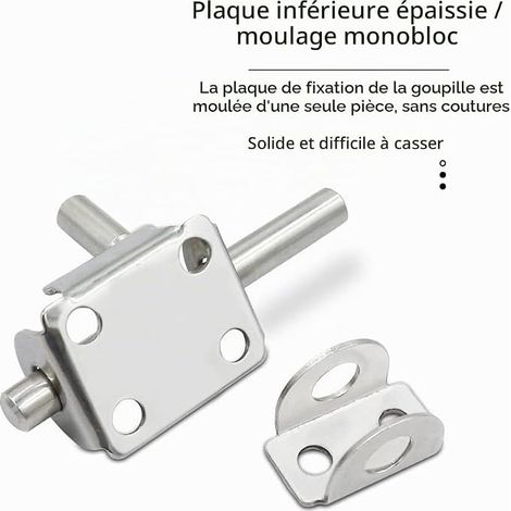 Loquet Porte Targette Tempete Interieure Exterieur Petit Verrou Inox Convient Aux Portes de Jardin Fenêtres Entrepôts Argent (1/4)