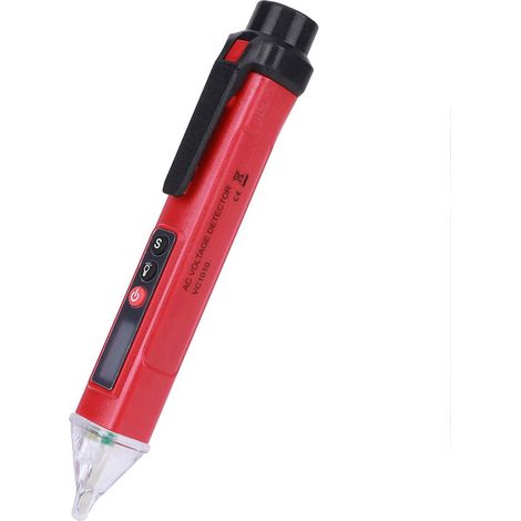 Détecteur de tension numérique AC12-1000V, stylo détecteur de tension sans contact, outil de circuit, lampe torche, indicateur de batterie faible (rouge + noir)-AquaForge