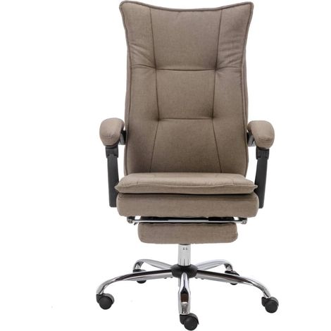 Chaise de bureau,Fauteuil de bureau, Chaise Gaming Taupe Tissu CFW73624 (1/5)