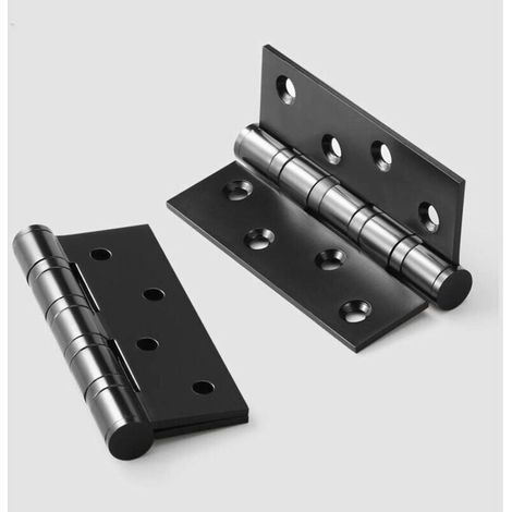 Charnière Inox Charniere Porte 100x75 mm, Charnieres de Portes en bois Exterieures Placard Roulement à Billes, 1 paire (2 pièces) (1/5)