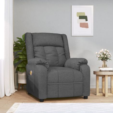 vidaXL Fauteuil de massage Gris foncé Tissu (1/5)