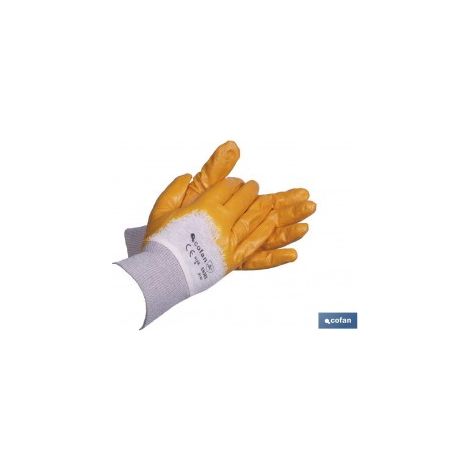 Pack mit 12 gelben Nitrilhandschuhen T-8
