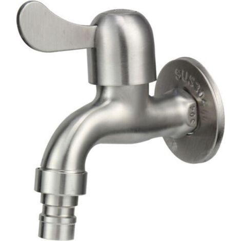 Grifo de acero inoxidable 304, válvula de drenaje de 1/2", grifo para lavadora (1/5)