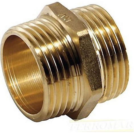 JR manchon laton 3/4 pulgadas , Manchón doble 3100305 Latón. - Tamaño: 3/4. - Fabricado por el sistema de estampación de latón en caliente. - Con barra de latón norma UNE-EN 12164-