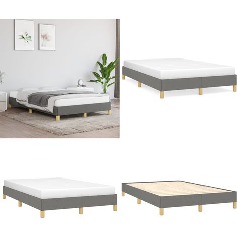 Bettgestell ohne Matratze Dunkelgrau 120x200 cm Stoff - Bettrahmen - Doppelbett - Boxspringbetten - Lattenrost - Schlafzimmermöbel - Home & Living (1/5)